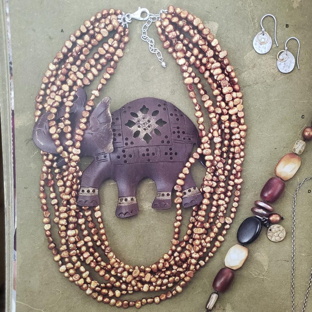 Silpada Copper Freshwater Pearl 8-Strand Necklace  N1366